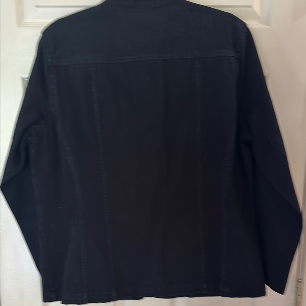 Chico's 100% cotton Black Jean Jacket. - Picture 5 of 5